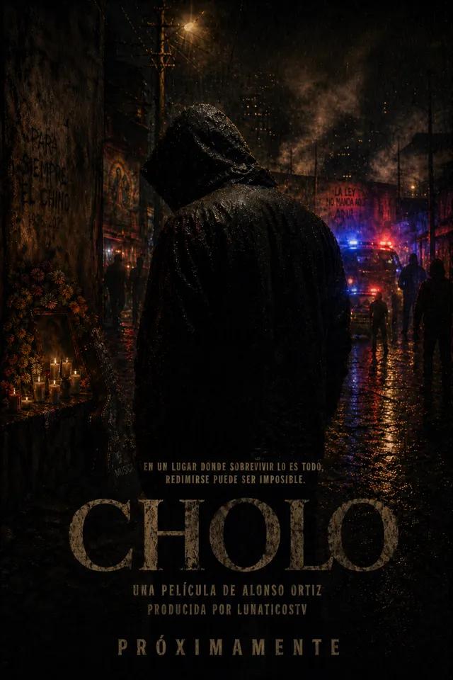 Póster de CHOLO: una película de Alonso Ortiz producida por LunáticosTv. Próximamente.